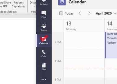 microsoft Teams calendar